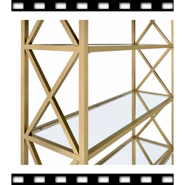 Everly Quinn Prity 72.11'' H x 48.13'' W Metal Etagere Bookcase Wayfair